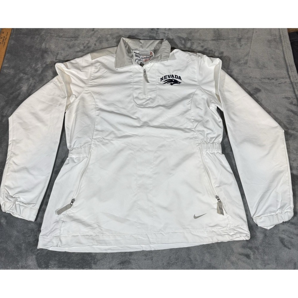 Nevada Wolf Pack Jacket Womens Medium White NCAA Basketball Nike Golf Pullover